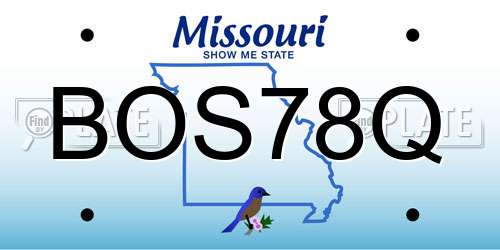 BOS78Q Missouri License Plate