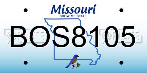 BOS8105 Missouri License Plate
