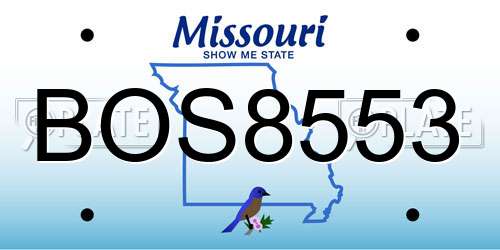 BOS8553 Missouri License Plate