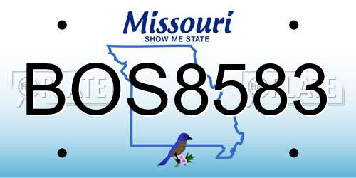 BOS8583 Missouri License Plate
