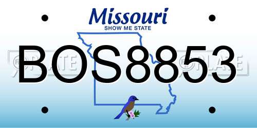 BOS8853 Missouri License Plate