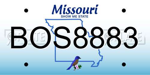 BOS8883 Missouri License Plate