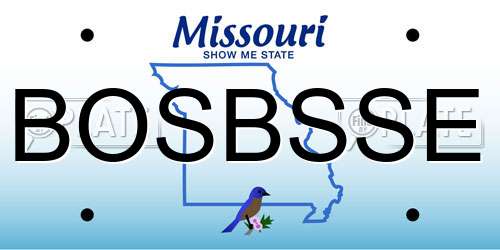 BOSBSSE Missouri License Plate