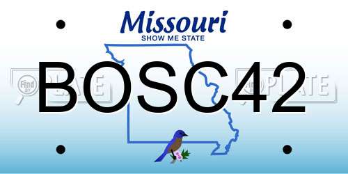 BOSC42 Missouri License Plate