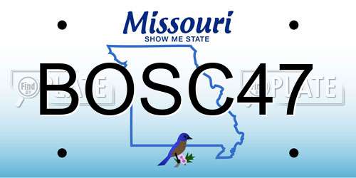 BOSC47 Missouri License Plate