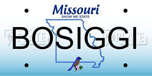 BOSIGGI Missouri License Plate