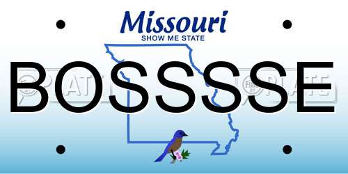 BOSSSSE Missouri License Plate