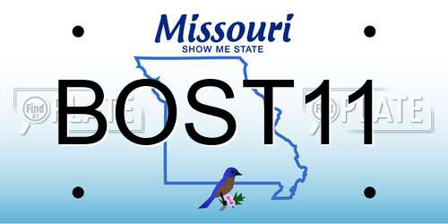 BOST11 Missouri License Plate