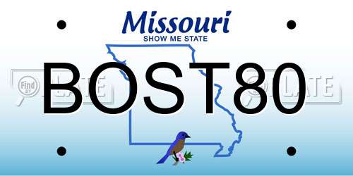 BOST80 Missouri License Plate