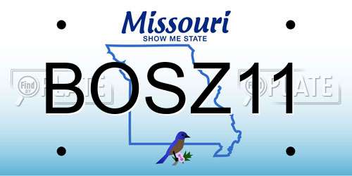 BOSZ11 Missouri License Plate