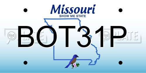 BOT31P Missouri License Plate