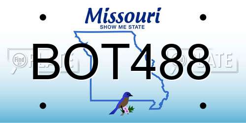 BOT488 Missouri License Plate