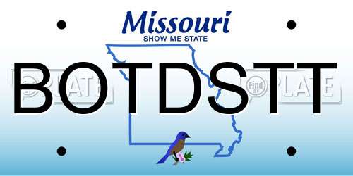 BOTDSTT Missouri License Plate