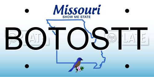 BOTOSTT Missouri License Plate