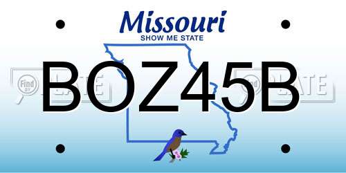BOZ45B Missouri License Plate