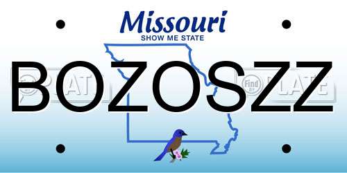BOZOSZZ Missouri License Plate