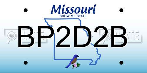 BP2D2B Missouri License Plate