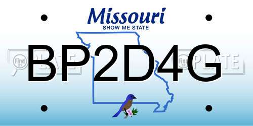 BP2D4G Missouri License Plate