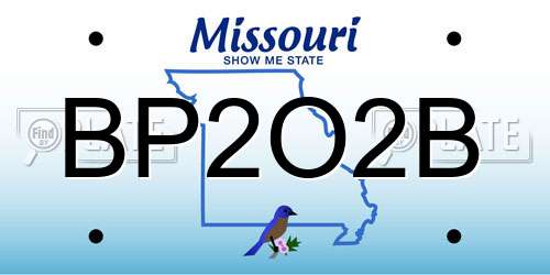 BP2O2B Missouri License Plate