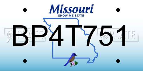 BP4T751 Missouri License Plate