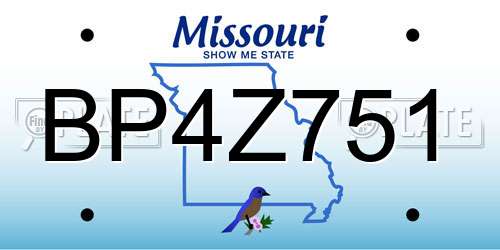 BP4Z751 Missouri License Plate
