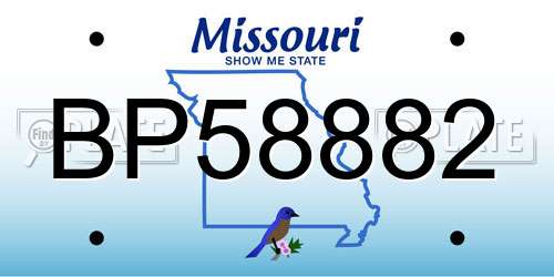 BP58882 Missouri License Plate