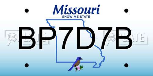BP7D7B Missouri License Plate