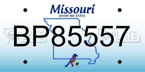 BP85557 Missouri License Plate