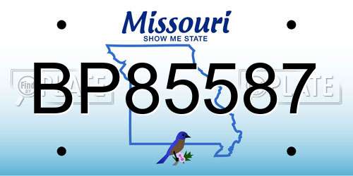 BP85587 Missouri License Plate