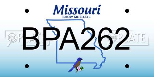 BPA262 Missouri License Plate