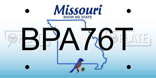 BPA76T Missouri License Plate