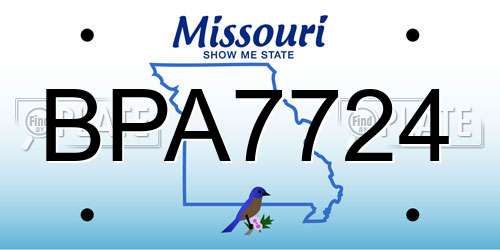 BPA7724 Missouri License Plate
