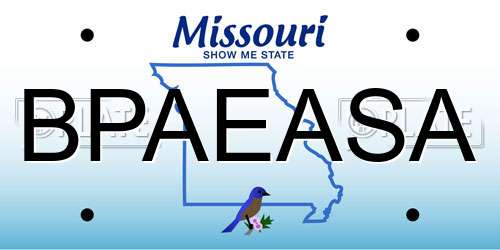 BPAEASA Missouri License Plate