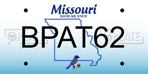 BPAT62 Missouri License Plate