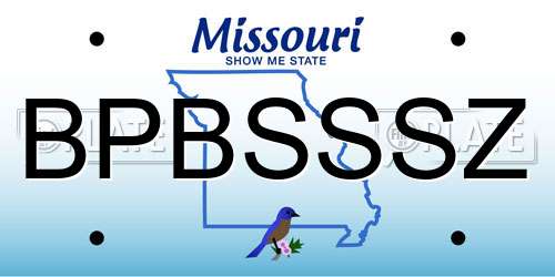 BPBSSSZ Missouri License Plate