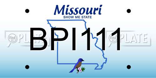 BPI111 Missouri License Plate