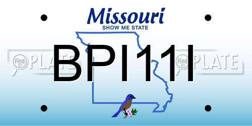 BPI11I Missouri License Plate
