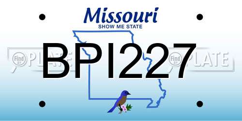 BPI227 Missouri License Plate