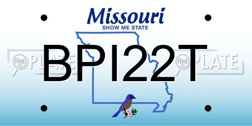 BPI22T Missouri License Plate