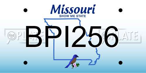 BPI256 Missouri License Plate