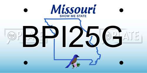 BPI25G Missouri License Plate