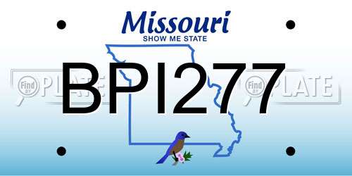 BPI277 Missouri License Plate