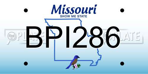 BPI286 Missouri License Plate