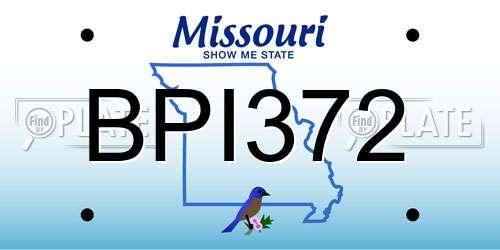 BPI372 Missouri License Plate