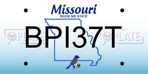 BPI37T Missouri License Plate