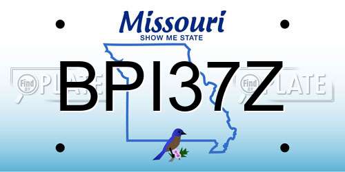 BPI37Z Missouri License Plate