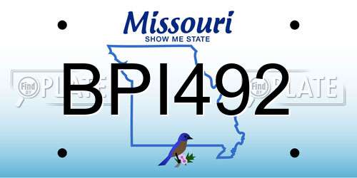 BPI492 Missouri License Plate
