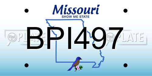 BPI497 Missouri License Plate