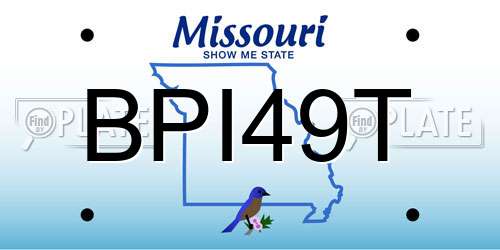 BPI49T Missouri License Plate