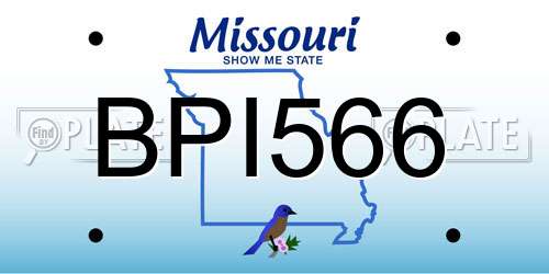 BPI566 Missouri License Plate